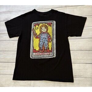 Chucky Good Guy Doll Tarot Card Theme T Shirt Mens Size Large Retro Graphic